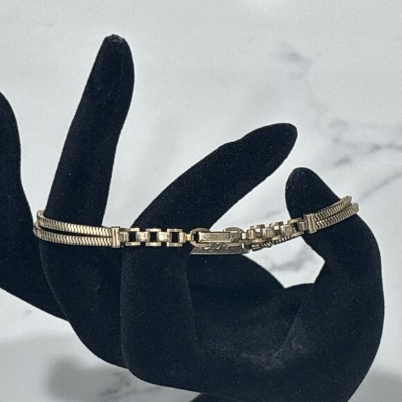 Vintage Forstner ID Bracelet Gold Filled GF Double Chain Engraved Ginnie 7.5" - Picture 8 of 10